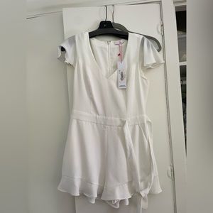 Parker Catherine Combo Romper in white